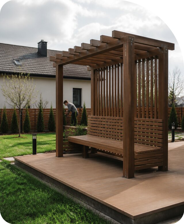 Купить скамейку с перголой в Вологде от 77040 р | РадиДОМА-Вгд